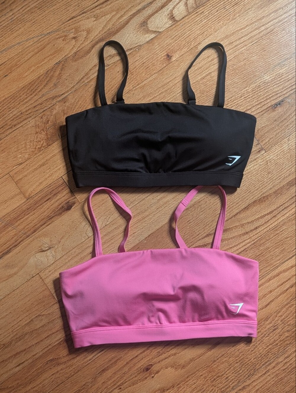 Gymshark Bandeau Bra Set Black And Pink